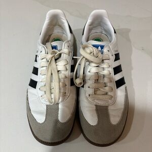 adidas White & Black Samba-Inspired Low-Top Sneakers